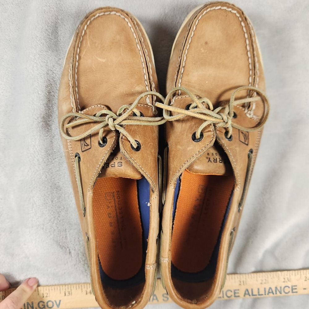 Sperry Top-Sider Gold Cup A/O 2-Eye Boat Shoes Mens 10.5 M In Tan Brown Leather